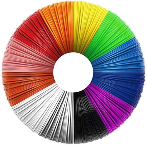 Uzone 3D-Stift PLA-Filament 1,75 mm, 12 Farben (jede Farbe 10 Füße), zufällige Schablone, PLA mit 3D-Stiftfaden, 3D-Drucklinien, 3D-Stiftfaden für Kinder von Uzone
