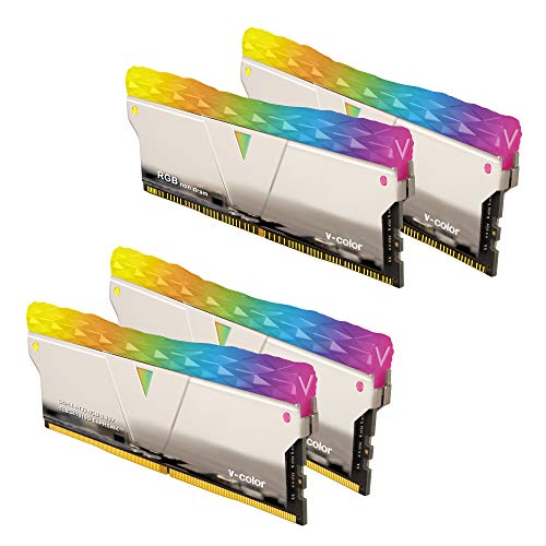 V-Color Prism Pro RGB LED Enhancement 2+2 Bundle Kit - DDR4 16GB (2x8GB) 4133MHz (PC4-33000) Speichermodul mit Prism Pro 2X RGB Filler Kit (SCC-TL8G41819D-E6PRSWK) Silber/HS von V-COLOR COLOR YOUR LIFE