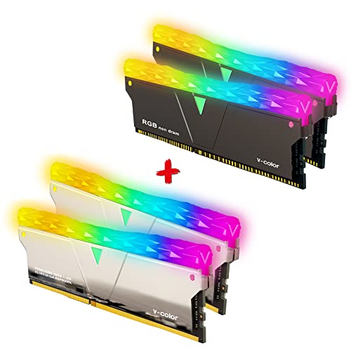 V-Color Prism Pro RGB SCC(2+2) Kit 32GB (2x16GB) 3200MHz (PC4-25600) DDR4 RAM mit RGB Filler Kit Gaming Desktop Memory Module RAM Upgrade (SCC-TL1632816A-E6PRSWK) von V-COLOR COLOR YOUR LIFE