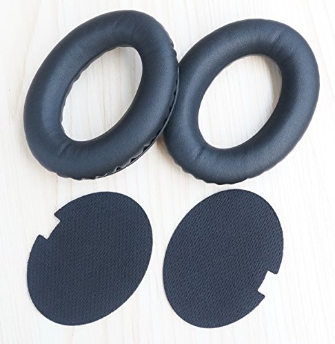 Ersatz Ohrpolster Ohrpolster Leder Kissen + Das Tuning der Baumwolle Ersatzteile für bosefor Bose AE2 AE2i QC2 QC15 qc25 Kopfhörer Ohrenschützer Kissen (schwarz) 1Set von V-MOTA