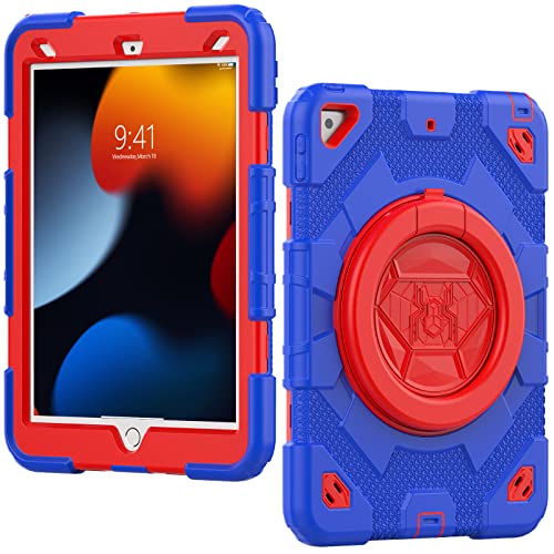 V-MOTA Flat Protect Spider-Man Cute Silicone Compatible with iPad Pro (2017) and iPad Air 3 (3rd Gen) 10.5 inch; Rotatable Kickstand Bracelet Protective Cover (Blue Red) von V-MOTA