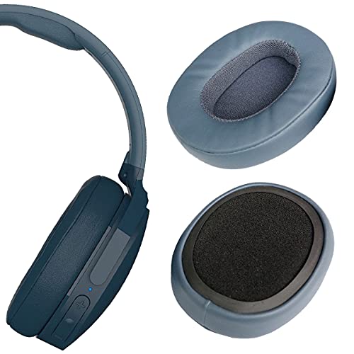 V-MOTA Ohrpolster kompatibel mit Skullcandy Crusher Bluetooth, Crusher Evo, Crusher ANC, Hesh 3 kabellose Kopfhörer, Ersatz-Lederkissen, Reparaturteile (1 Paar) (blau) von V-MOTA