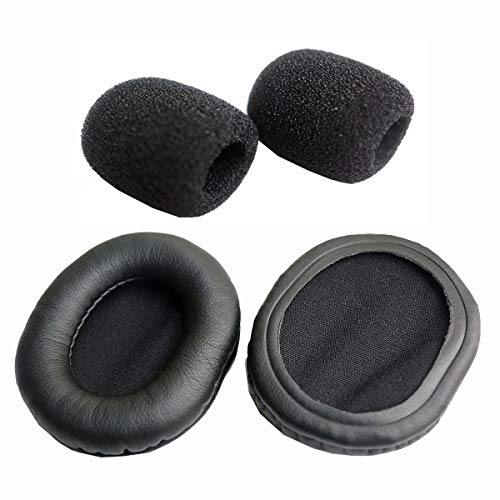 Wartungsersatz-Ohrpolster für Jabra UC Voice 150 MS Duo/Mono kabelgebundene Telefon-Kopfhörer, Reparaturteile (Ohrpolster + Mikrofon-Schwamm, 1 Set) von V-MOTA