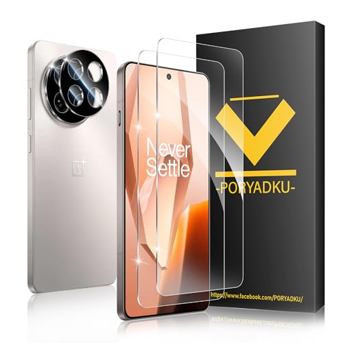 2+2 Stück Für OnePlus 13R Panzer Schutz Glas Folie 2 Stück + Kamera Schutzfolie 2 Stück, Fingerabdruck-ID Unterstützen, Anti- Kratzer, HD Clear Displayschutz Schutzfolie Glas für OnePlus 13R 5G von V-PORYADKU