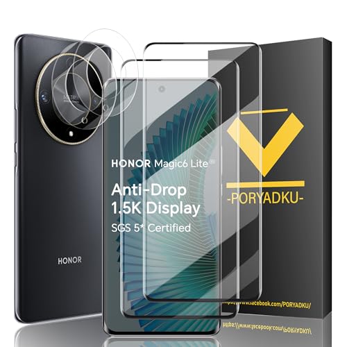 V-PORYADKU 2+2 Stück Für Honor Magic 6 Lite Panzer Schutz Glas Folie 2 Stück + Kamera Schutzfolie 2 Stück, 9H Härte, Anti-Kratzen, HD Clear Displayschutzfolie Glas für Honor Magic 6 Lite 5G V-PORYADKU 2+2 Stück Für Honor Magic 6 Lite Panzer Schutz Glas Folie 2 Stück + Kamera Schutzfolie 2 Stück, 9H Härte, Anti-Kratzen, HD Clear Displayschutzfolie Glas für Honor Magic 6 Lite 5G von V-PORYADKU