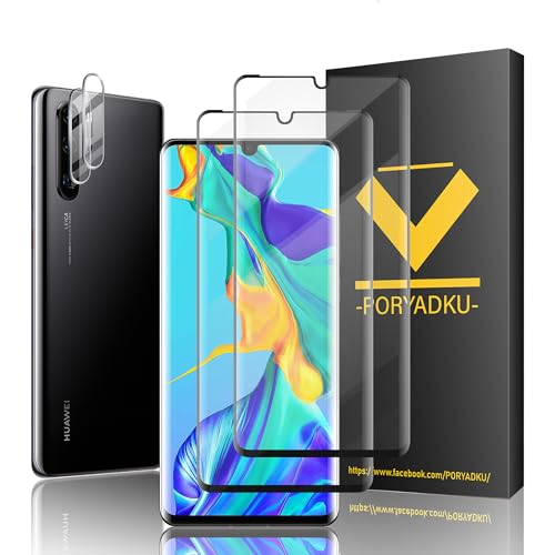 V-PORYADKU 2+2 Stück Für Huawei P30 Pro Schutzfolie (2 Stück) + Kamera Schutzfolie (2 Stück), Hüllefreundlich, 9H-Härte, Blasenfreie, Anti-Fingerabdruck, Klar HD Displayschutzfolie Für Huawei P30 Pro von V-PORYADKU