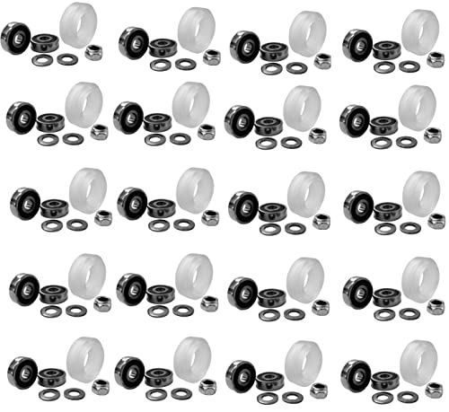 20x Rollensatz: Xtreme Solid V Wheel Kit | Hohe Haltbarkeit | Langlebige solide Konstruktion | Komplettsatz für einfache Montage von V-SLOT