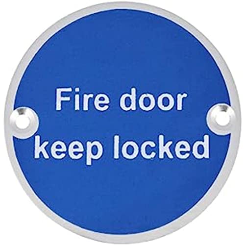 Fire Door Keep Locked Schild Aluminium 76 mm Sicherheitsschild mit Befestigungen von V Safety