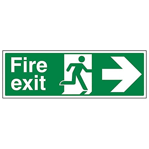 Fire Exit – Fire Exit Arrow Right – 300 x 100 mm Sicherheitsschild von V Safety