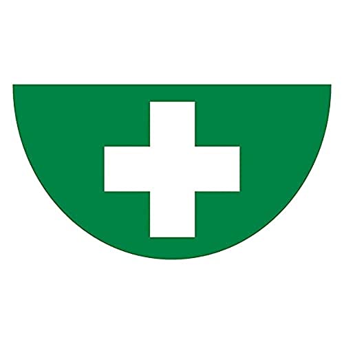 First Aid – 620 x 350 mm – Halbmond selbstklebende Bodenaufkleber von V Safety