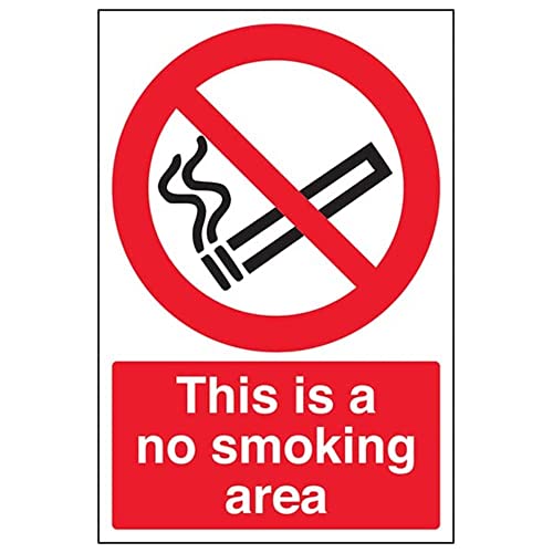 Hinweisschild mit Aufschrift "Prohibition No Smoking - This Is A No Smoking Area", 150 x 200 mm, wiederklebbar von V Safety