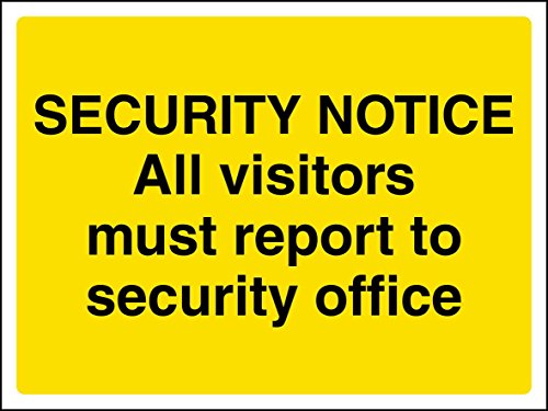 Schild "VSafety All Visitors report To Security Office" (3 Stück), 200mm x 150mm, 3 von V Safety