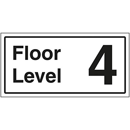 Schild"VSafety Floor Level 4", 600 x 300 mm, 3 mm gebürstetes Aluminium von V Safety