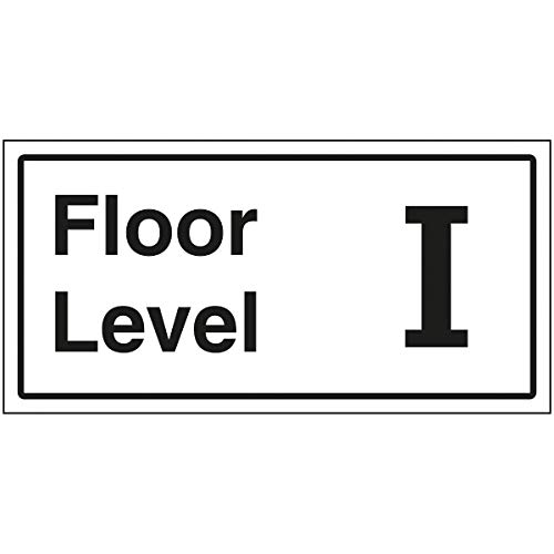 Schild"VSafety Floor Level I", 600 x 300 mm, 3 mm gebürstetes Aluminium von V Safety