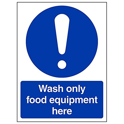Schild "VSafety Food Hygiene/Wash Only Food Equipment Here" (3 Stück), 150mm x 200mm, 3 von V Safety