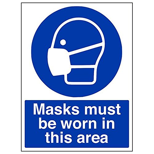 Schild "VSafety Masks Must Be Worn In This Area", 3 Stück, 300mm x 400mm, 3 von VSafety