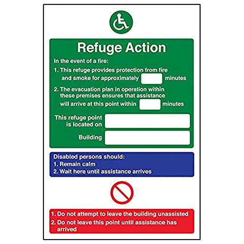 Schild "VSafety Refuge Action/Refuge Point located On", 3 Stück, 200mm x 300mm, 3 von V Safety