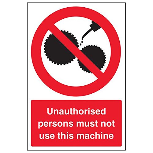 Schild "VSafety Unauthorised Persons Must Not Use Machine", 3 Stück, 200mm x 300mm, 3 von V Safety