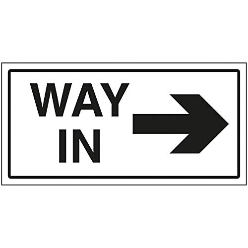 Schild"VSafety Way In Arrow", rechts, 600 x 300 mm, 3 mm gebürstetes Aluminium von V Safety