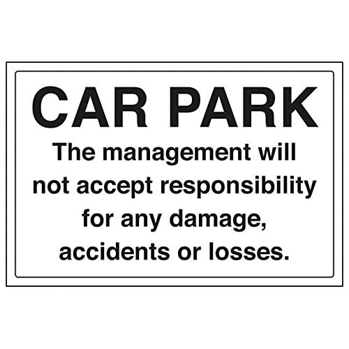 Schild mit Aufschrift „VSafety Car Park/No Responsibility Taken“, 3 Stück, 300mm x 200mm, 3 von V Safety