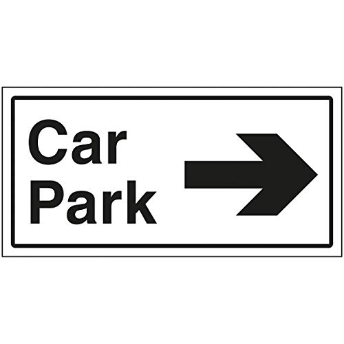 Schild mit Aufschrift „VSafety Car Park Arrow rechts“, 600 x 300 mm, 1 mm starrer Kunststoff von V Safety