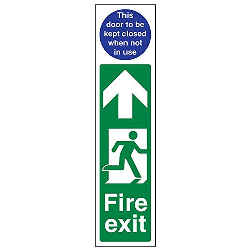 Schild mit Aufschrift "Fire Exit Man Right/Door Must Be Closed", 3 Stück, 75mm x 300mm, 3 von V Safety