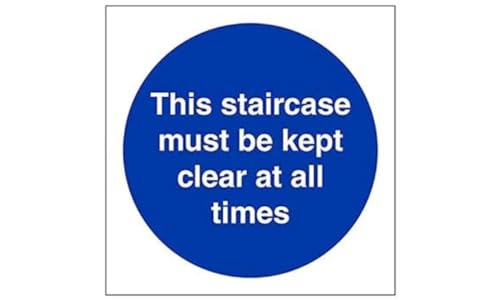 Schild mit Aufschrift "Staircase must be kept clear at all times", 3 Stück, 100mm x 100mm, 3 von V Safety