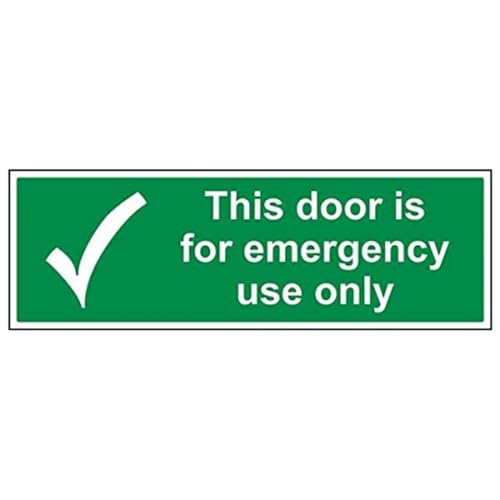 Schild mit Aufschrift "This Door Is For Emergency Use Only", 3 Stück, 600mm x 200mm, 3 von V Safety