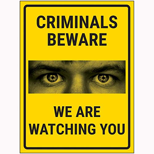 Schild mit Aufschrift "VSafety Ccrials Beware We Are Watching You", 300 x 400 mm, 3 mm Aluminiumverbundstoff von VSafety