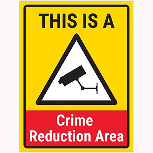 Schild mit Aufschrift"VSafety This Is A Crime Reduction Area", 200 x 300 mm, 3 mm Aluminiumverbundstoff mit Kanal von V Safety