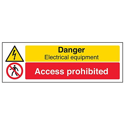V Safety 67126AX-S Schild "Danger Electrical Equipment/Access...", 300 x 100 mm, 3 Stück von V Safety