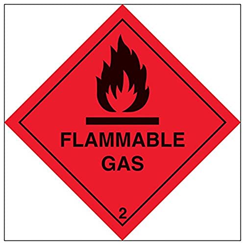 V Safety Hazard Diamond – Flammable Gas – 300 x 300 mm – Magnetisches Sicherheitsschild von VSafety
