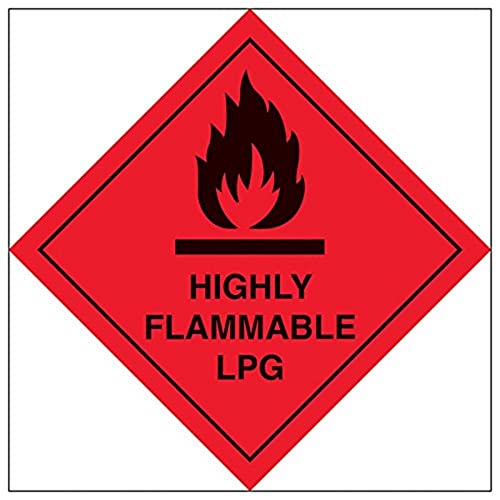 V Safety Hazard Diamond – Hochbrennbares LPG-200 x 200 mm, magnetisches Sicherheitsschild von V Safety