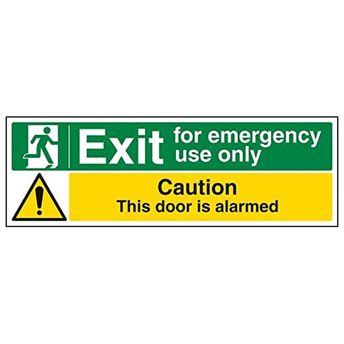 V Safety Safe Condition Exit – Exit for Emergency Use Only/Door Alarmed – 300 x 100 mm, wiederickbares Sicherheitsschild V Safety Safe Condition Exit – Exit for Emergency Use Only/Door Alarmed – 300 x 100 mm, wiederickbares Sicherheitsschild von VSafety