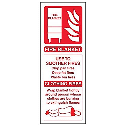 VSafety 11008AC-R'Fire Blanket ID' Schild, Hochformat, 75 mm x 200 mm, 3 Stück von V Safety