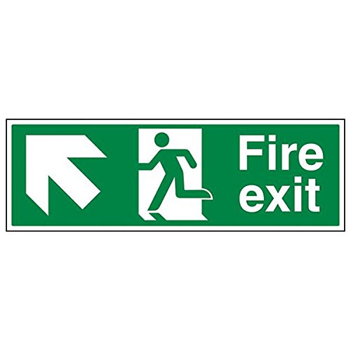 VSafety 14007BP-S Schild "Fire Exit", Pfeil nach links, Querformat, 600 mm x 200 mm, 3 Stück von V Safety