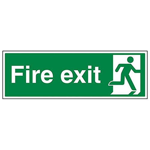 VSafety 14009BP-S'Final Fire Exit Man Right' Schild, Querformat, 600 mm x 200 mm (3 Stück) von VSafety