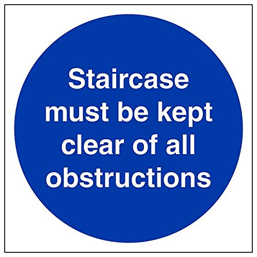 VSafety 18019AM-S Schild "Staircase Must Be Clear Of Obstructions", 150 mm x 150 mm, 3 Stück von V Safety