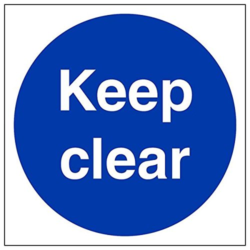 VSafety 18024AM-S'Keep Clear' Schild, quadratisch, 150 mm x 150 mm (3 Stück) von V Safety