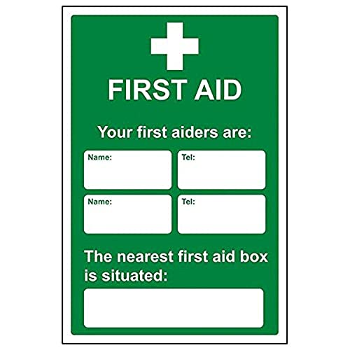 VSafety 31029AU-S Schild "First Aid/First Aiders/Location", 200 mm x 300 mm, 3 Stück von V Safety