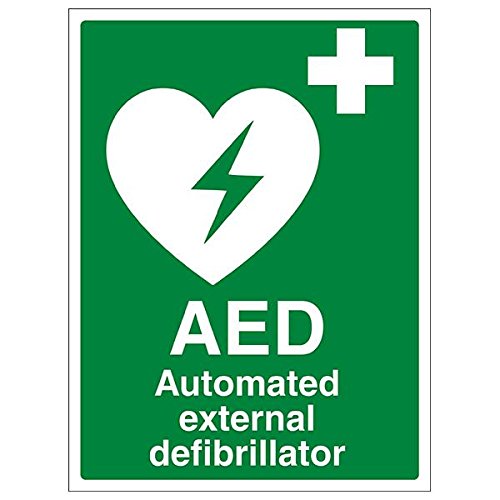 VSafety 31033BC-S'AED Automated External Defibrillator' Schild, 300 mm x 400 mm, 3 Stück von V Safety