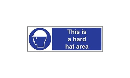 VSafety 41009BJ-S Schild "This Is A Hard Hat Area", Querformat, 450 mm x 150 mm, 3 Stück von V Safety