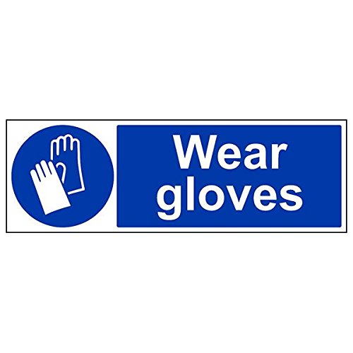 VSafety 41080BP-S'Wear Gloves' Schild, Querformat, 600 mm x 200 mm, 3 Stück von V Safety