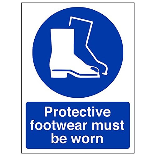 VSafety 41085AN-S'Protective Footwear Must Be Worn' Schild, 150 mm x 200 mm, 3 Stück von V Safety