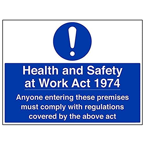 VSafety 41100BR-R'Health And Safety At Work Act 1974' Schild 600 mm x 450 mm, 3 Stück von V Safety