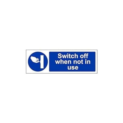 VSafety 42016AX-S Schild "Switch Off When Not In Use", Querformat, 300 mm x 100 mm, 3 Stück von V Safety