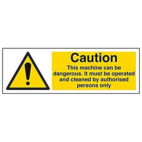 VSafety 44037AX-S Schild "Caution This Machine Can Be Dangerous", 300 mm x 100 mm, 3 Stück von V Safety