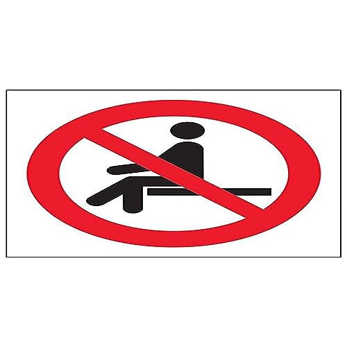 VSafety 51012AF-S Schild "No Sitting Logo", quadratisch, 100 mm x 100 mm, 3 Stück von V Safety