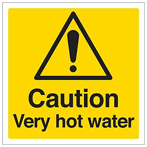 VSafety 62017AT-S'Caution Very Hot Water' Schild, quadratisch, 200 mm x 200 mm (3 Stück) von V Safety