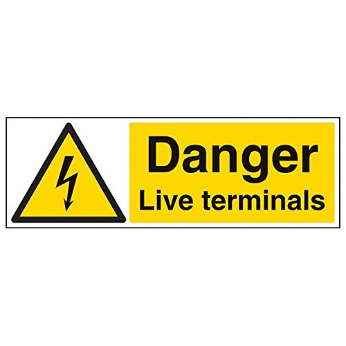 VSafety 68039BP-S 'Danger Live Terminals' Schild, Querformat, 600 mm x 200 mm, 3 Stück von V Safety